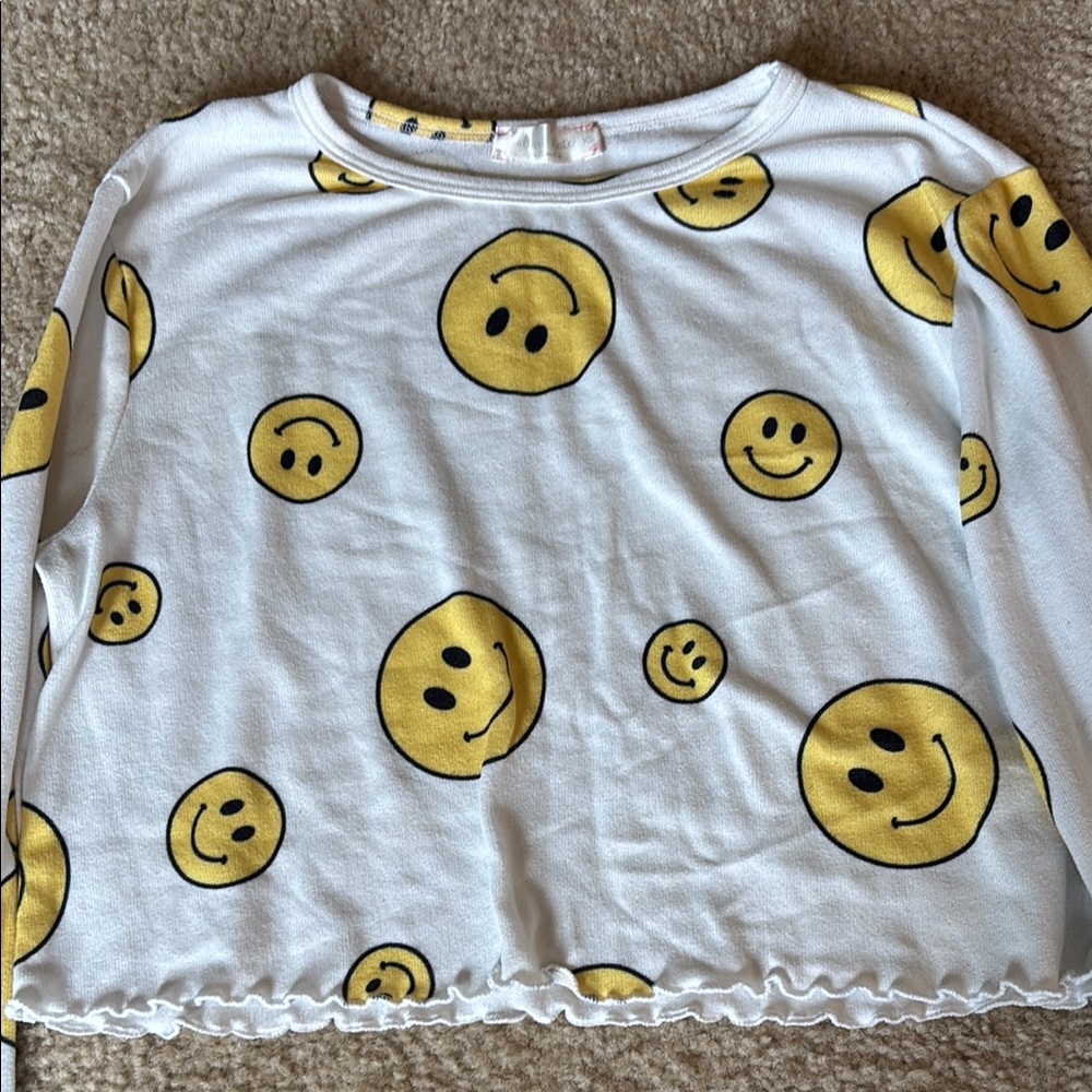 Smiley Face White and Yellow Altar’d State Pajama Top